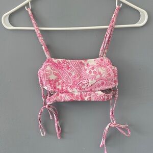 Pink Paisley Bikini Top
